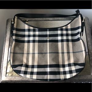 Excellent Burberry Smoked Nova Check Fabric Hobo